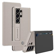 GKK - GKK Mobilfodral f&ouml;r Samsung Galaxy S26 Ultra Konstl&auml;der Kickstand - Gr&aring;