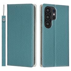 OEM - Pl&aring;nboksfodral f&ouml;r Samsung Galaxy S26 Ultra &Auml;kta l&auml;der - Ljusbl&aring;