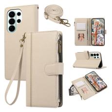 OEM - Mobilfodral f&ouml;r Samsung Galaxy S26 Ultra Konstl&auml;der med kortfack - Beige