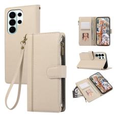 OEM - Mobilfodral f&ouml;r Samsung Galaxy S26 Ultra Konstl&auml;der med kortfickor - Beige