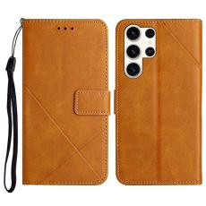 OEM - Pl&aring;nboksfodral f&ouml;r Samsung Galaxy S26 Ultra Konstl&auml;der med rem - Gul