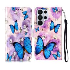 OEM - Pl&aring;nboksfodral f&ouml;r Samsung Galaxy S26 Ultra Konstl&auml;der med rem Lila Blomma