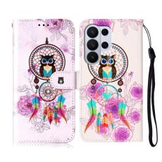 OEM - Pl&aring;nboksfodral f&ouml;r Samsung Galaxy S26 Ultra Konstl&auml;der med rem - Vindklang Uggla