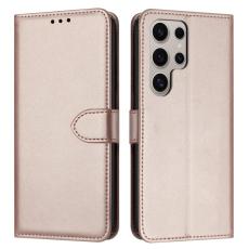 OEM - Pl&aring;nboksfodral f&ouml;r Samsung Galaxy S26 Ultra Konstl&auml;der med st&auml;ll - Ros&eacute;guld