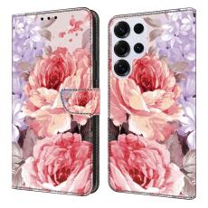 OEM - Pl&aring;nboksfodral f&ouml;r Samsung Galaxy S26 Ultra Konstl&auml;der - M&ouml;rkrosa