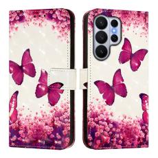 OEM - Pl&aring;nboksfodral f&ouml;r Samsung Galaxy S26 Ultra Konstl&auml;der - Rosafj&auml;rilar