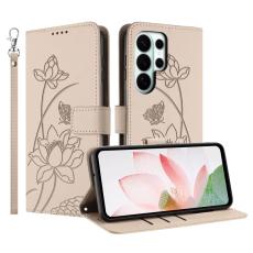 OEM - Pl&aring;nboksfodral f&ouml;r Samsung Galaxy S26 Ultra Konstl&auml;der St&auml;ll - Beige