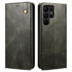 YIKATU - YIKATU Pl&aring;nboksfodral f&ouml;r Samsung Galaxy S26 Ultra &Auml;kta l&auml;der St&auml;ll - Gr&ouml;n