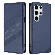 OEM - Pl&aring;nboksfodral f&ouml;r Samsung Galaxy S26 Ultra Konstl&auml;der St&auml;ll - M&ouml;rkbl&aring;