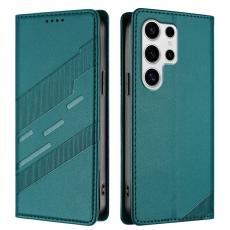 OEM - Pl&aring;nboksfodral f&ouml;r Samsung Galaxy S26 Ultra Konstl&auml;der St&auml;ll - M&ouml;rkgr&ouml;n