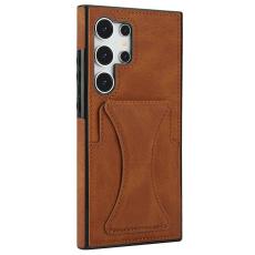 OEM - Mobilfodral f&ouml;r Samsung Galaxy S26 Ultra Konstl&auml;der + TPU - Brun