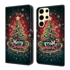 OEM - Pl&aring;nboksfodral f&ouml;r Samsung Galaxy S26 Ultra F&auml;llbart St&auml;ll - Julgran - Gr&ouml;n