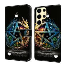 OEM - Pl&aring;nboksfodral f&ouml;r Samsung Galaxy S26 Ultra F&auml;llbart St&auml;ll - Pentagram - Svart