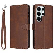 OEM - Pl&aring;nboksfodral f&ouml;r Samsung Galaxy S26 Ultra Flip Stand Konstl&auml;der - Brun