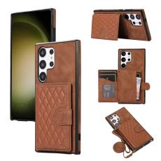 OEM - Mobilfodral f&ouml;r Samsung Galaxy S26 Ultra Kickstand TPU + Konstl&auml;der - Brun