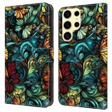 OEM - Pl&aring;nboksfodral f&ouml;r Samsung Galaxy S26 Ultra Konstl&auml;der Flip - Blommor