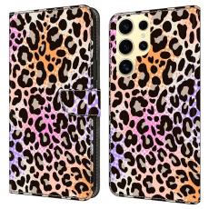 OEM - Pl&aring;nboksfodral f&ouml;r Samsung Galaxy S26 Ultra Konstl&auml;der Flip Spotted Leopard