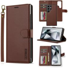LC.imeeke - LC.IMEEKE Pl&aring;nboksfodral f&ouml;r Samsung Galaxy S26 Ultra Konstl&auml;der Magnetiskt Brun