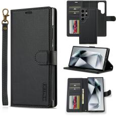 LC.imeeke - LC.IMEEKE Pl&aring;nboksfodral f&ouml;r Samsung Galaxy S26 Ultra Konstl&auml;der Svart