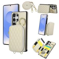 OEM - Mobilfodral f&ouml;r Samsung Galaxy S26 Ultra Konstl&auml;der med kortfack - Beige