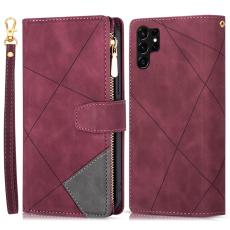 OEM - Pl&aring;nboksfodral f&ouml;r Samsung Galaxy S26 Ultra Konstl&auml;der med St&auml;ll - R&ouml;d