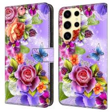 OEM - Pl&aring;nboksfodral f&ouml;r Samsung Galaxy S26 Ultra M&ouml;nstertryck Konstl&auml;der - Blommor