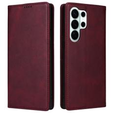 OEM - Pl&aring;nboksfodral f&ouml;r Samsung Galaxy S26 Ultra RFID Blocking Konstl&auml;der - Vinr&ouml;d