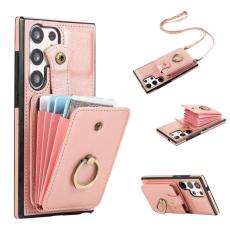 OEM - Mobilfodral f&ouml;r Samsung Galaxy S26 Ultra Ringh&aring;llare Konstl&auml;der Ros&eacute;guld