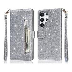 OEM - Mobilfodral f&ouml;r Samsung Galaxy S26 Ultra St&auml;llfunktion Konstl&auml;der - Silver