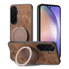 OEM - Mobilskal f&ouml;r Samsung Galaxy S26 &Auml;kta l&auml;der Kickstand - Brun