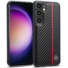 LC.imeeke - LC.IMEEKE Mobilskal f&ouml;r Samsung Galaxy S26 Kolfibertextur &Auml;kta l&auml;der + TPU Svart