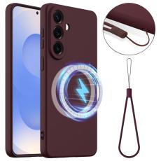 OEM - Mobilskal f&ouml;r Samsung Galaxy S26 Magnetiskt Anti-Drop Silikon - Vinr&ouml;d