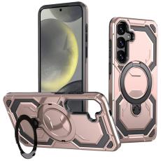 OEM - Mobilskal f&ouml;r Samsung Galaxy S26 Magnetiskt Ring Kickstand PC + TPU - Ros&eacute;guld