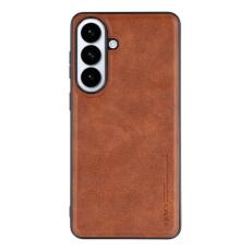 X-Level - X-Level Mobilskal f&ouml;r Samsung Galaxy S26 Plus &Auml;kta l&auml;der PC + TPU - Brun