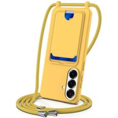 OEM - Mobilskal f&ouml;r Samsung Galaxy S26 Plus Flytande silikon Kortfack - Gul