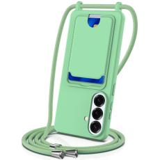 OEM - Mobilskal f&ouml;r Samsung Galaxy S26 Plus Silikon Kortfack - Gr&ouml;n