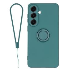 OEM - Mobilskal f&ouml;r Samsung Galaxy S26 Plus Silikon med Ring Kickstand - M&ouml;rkgr&ouml;n