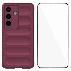 WANLONFENG - WANLONFENG Mobilskal f&ouml;r Samsung Galaxy S26 Plus TPU Anti Slip - Vinr&ouml;d