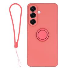 OEM - Mobilskal f&ouml;r Samsung Galaxy S26 Silikon med Ring Kickstand - R&ouml;d