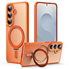OEM - Mobilskal f&ouml;r Samsung Galaxy S26 TPU + Akryl Magnetisk Kickstand - Orange