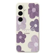 OEM - Mobilskal f&ouml;r Samsung Galaxy S26 TPU - Beige med lila blommor