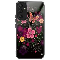 OEM - Mobilskal f&ouml;r Samsung Galaxy S26 TPU H&auml;rdat glas - Blommor och fj&auml;rilar
