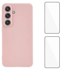 WANLONFENG - WANLONFENG Mobilskal f&ouml;r Samsung Galaxy S26 TPU med 2Pcs H&auml;rdat Glas - Rosa