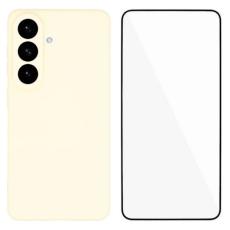 WANLONFENG - WANLONFENG Mobilskal f&ouml;r Samsung Galaxy S26 TPU med h&auml;rdat glas - Vit