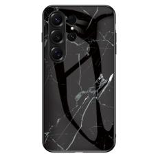 OEM - Mobilskal f&ouml;r Samsung Galaxy S26 Ultra H&auml;rdat glas + PC + TPU - Svart marmor
