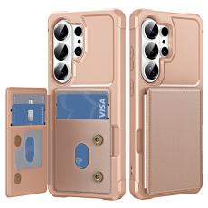 OEM - Mobilskal f&ouml;r Samsung Galaxy S26 Ultra Kortfack Konstl&auml;der TPU - Ros&eacute;guld