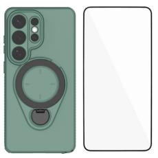 OEM - Mobilskal f&ouml;r Samsung Galaxy S26 Ultra Kickstand PC + TPU - Armgr&ouml;n