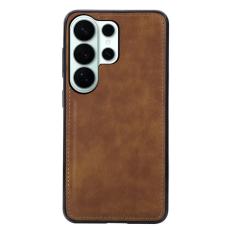OEM - Mobilskal f&ouml;r Samsung Galaxy S26 Ultra Litchi Textur Konstl&auml;der - Brun