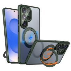 OEM - Mobilskal f&ouml;r Samsung Galaxy S26 Ultra Magnetiskt TPU + Kickstand - Svartgr&ouml;n