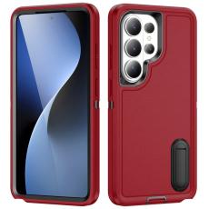 OEM - Mobilskal f&ouml;r Samsung Galaxy S26 Ultra PC + Silikon Anti-Drop Kickstand - R&ouml;d